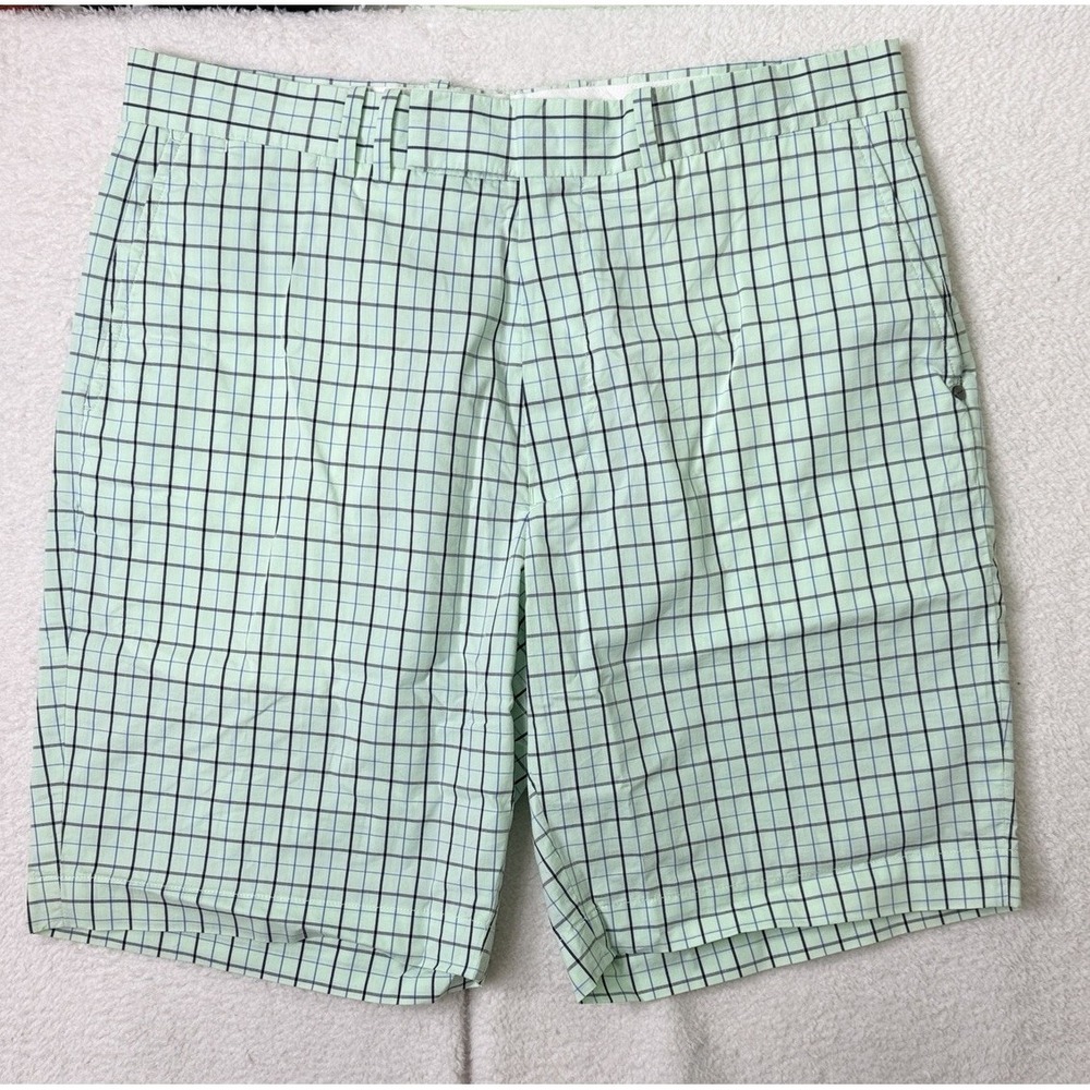 RLX Ralph Lauren Mens 34 Golf Shorts Green Windowpane Check Performance 9"‎